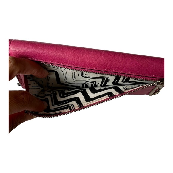 Lodis Magenta Pink Full Size Clutch Style Leather Wallet - Picture 8 of 10